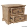 Picture of Preston Solid Teak Wood Traditional Rustic 2 Drawer Nightstand