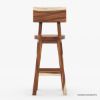 Picture of Bergamo Modern Rustic Solid Wood Tall Bar Stool Set of 2
