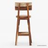 Picture of Bergamo Modern Rustic Solid Wood Tall Bar Stool Set of 2
