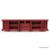 Picture of Mongolian Mahogany Wood Scarlet Long TV Stand w 2 Cabinets & Drawers