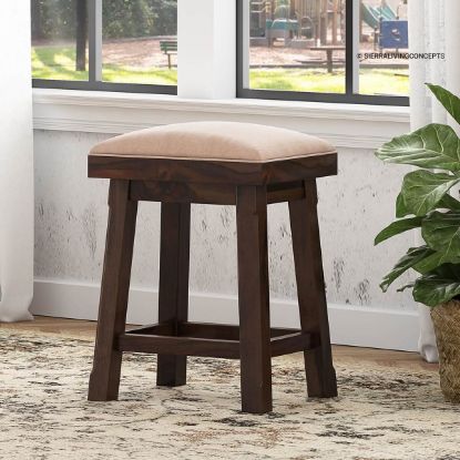 Picture of Monterey Rustic Solid Wood Backless Bar Stools