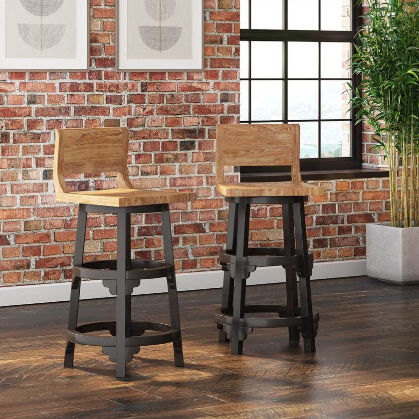Picture of Cortona Farmhouse Bar Height Stools With Backs