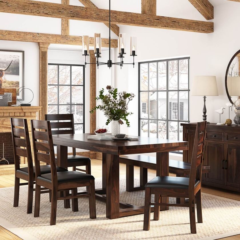 Picture of Galveston Rustic Solid 7 Piece Dining Room Set