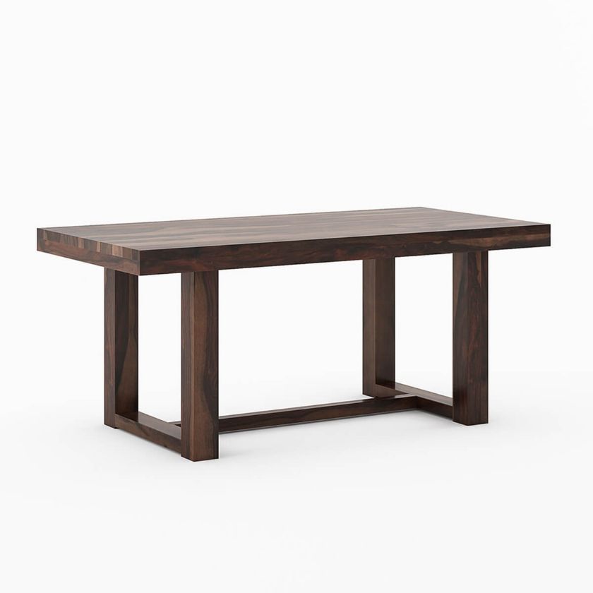 Picture of Galveston Rustic Solid Dining Table With Square Framed Legs
