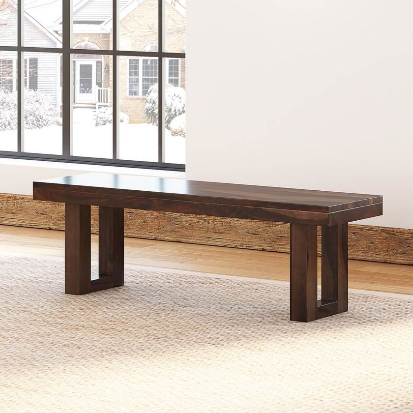Picture of Galveston Rustic Solid Wood Dining Bench