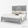 Picture of Oxford Mahogany Wood Platform Bed With Hand Carved Headboard