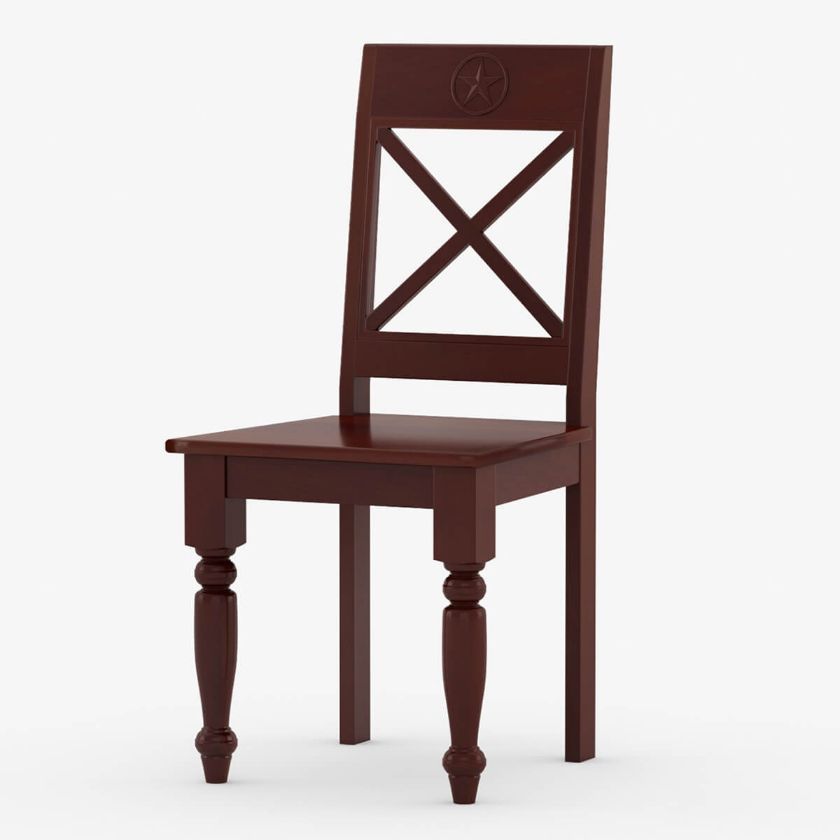 Picture of Handcrafted Solid Mahogany Wood Cross-Back Dining Chair