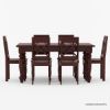 Picture of Texas Solid Mahogany Wood 7 Piece Dining Table Set For 6