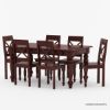 Picture of Texas Solid Mahogany Wood 7 Piece Dining Table Set For 6