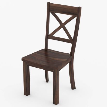 Picture of Anacortes Handcrafted Rustic Solid Rosewood Cross Back Dining Chair