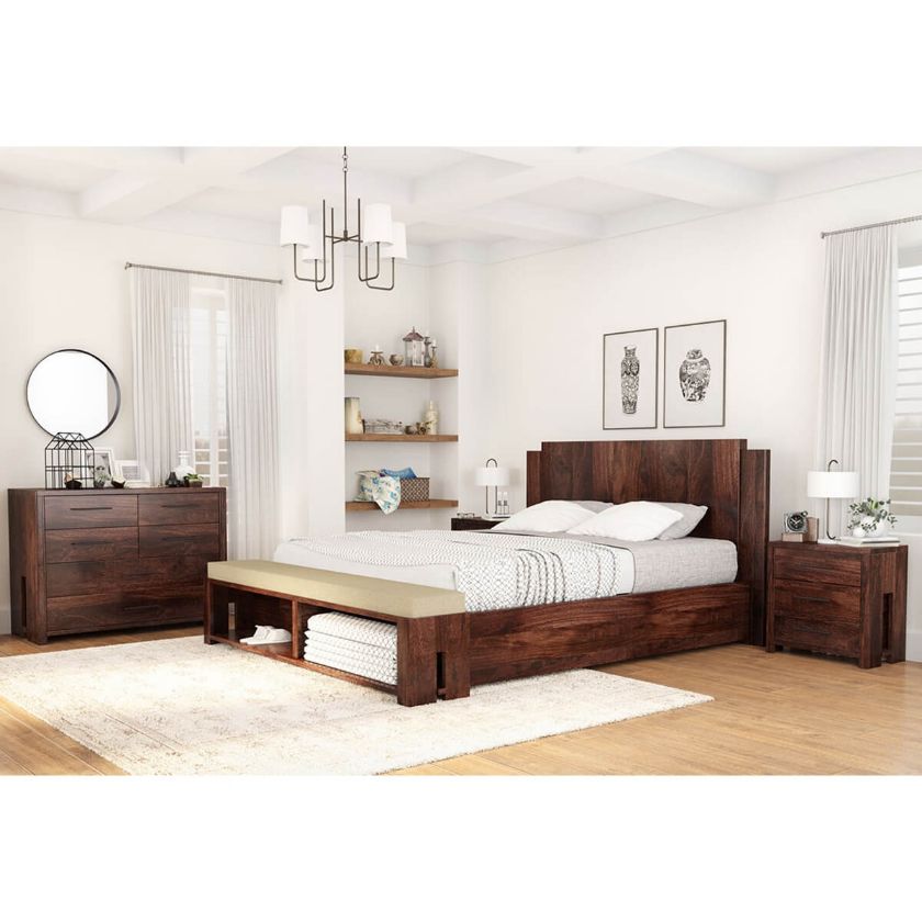 Picture of Finnikin Rustic Solid Wood 5-Piece Bedroom Set