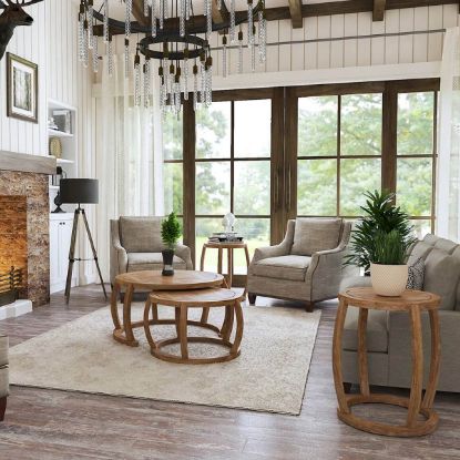 Picture of Dubbo Solid Wood 4 Piece Round Nesting Coffee Table Set 