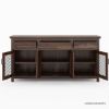 Picture of Florida Rustic Solid Wood 3 Drawer Long Buffet Sideboard Cabinet