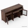 Picture of Florida Rustic Solid Wood 3 Drawer Long Buffet Sideboard Cabinet