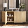 Picture of Pescadero Solid Wood 2 Door Modern Long Sideboard Cabinet