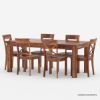 Picture of Seward Rustic Solid Wood Dining Table Chair Set