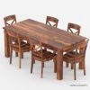 Picture of Seward Rustic Solid Wood Dining Table Chair Set