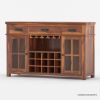 Picture of Seward Rustic Solid Wood Wine Bar Buffet Sideboard Cabinet with Drawer