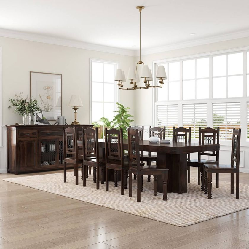 Picture of Dallas Handcrafted Rustic Solid Rosewood Dining Room Set