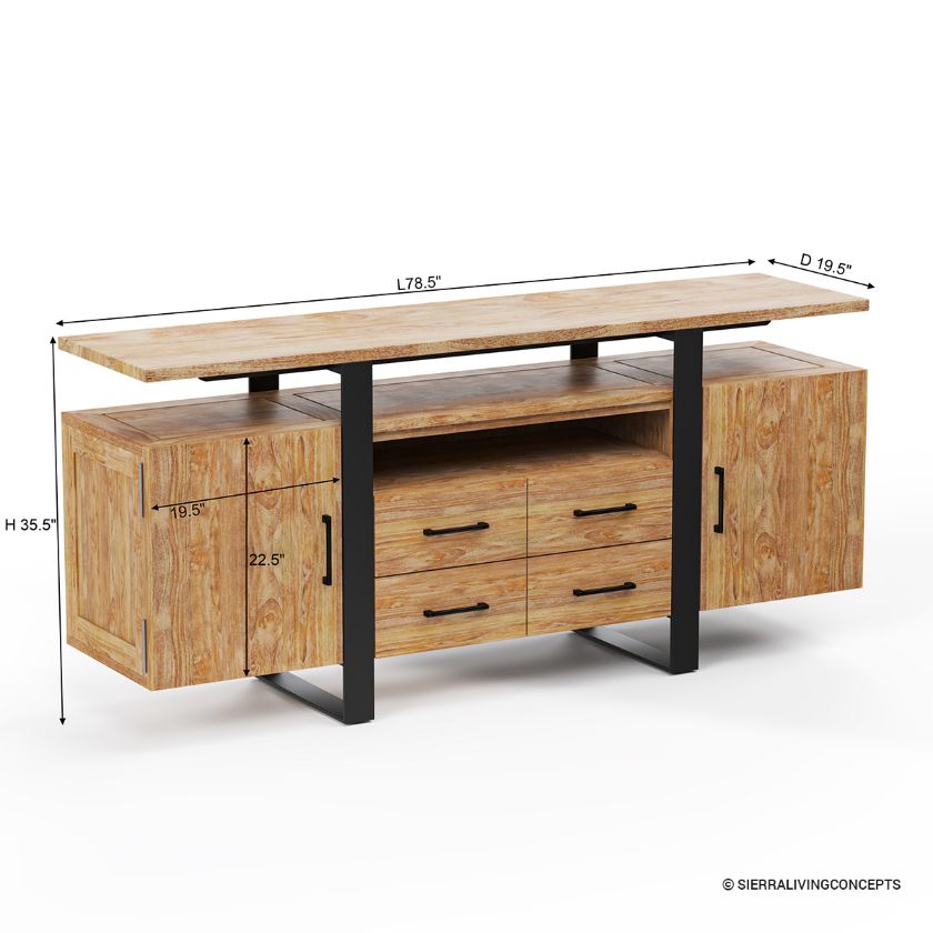 Upland Modern Teak Wood TV Stand (78