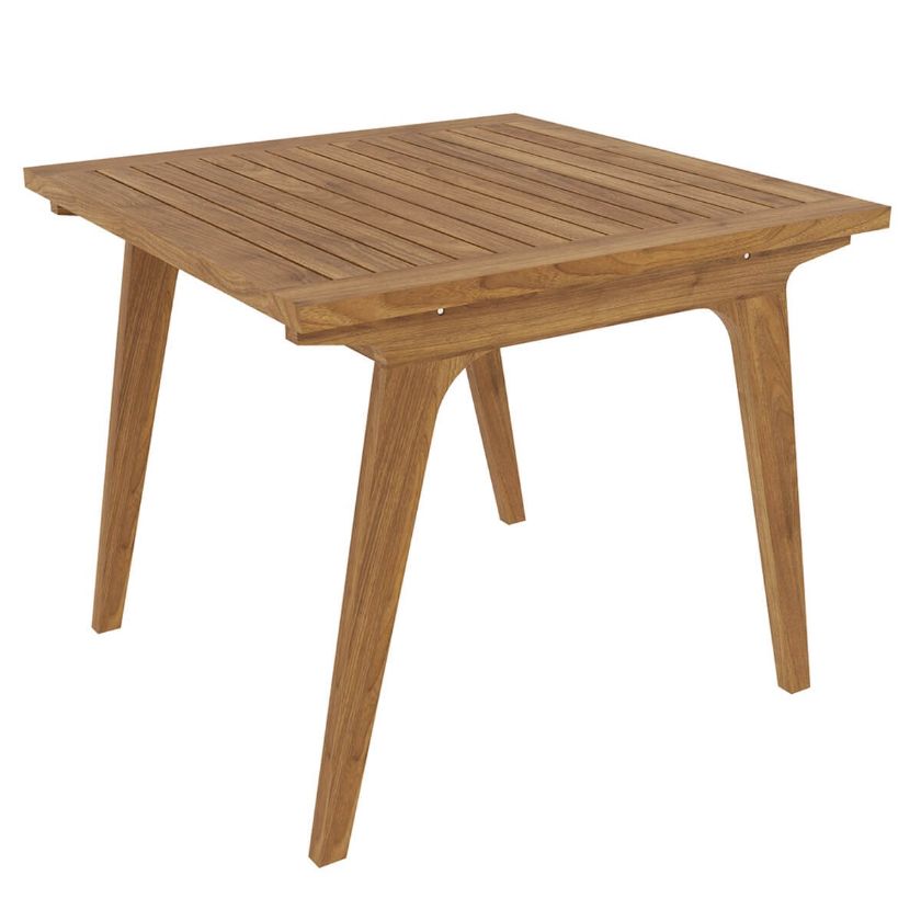 Picture of Lavenham Patio Mid Century Modern Rustic Teak Wood Square Dining Table