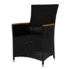 Picture of Sorrento Black Wicker Outdoor Dining Armchair