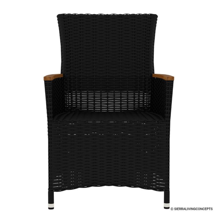 Picture of Sorrento Black Wicker Outdoor Dining Armchair