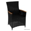 Picture of Sorrento Black Wicker Outdoor Dining Armchair