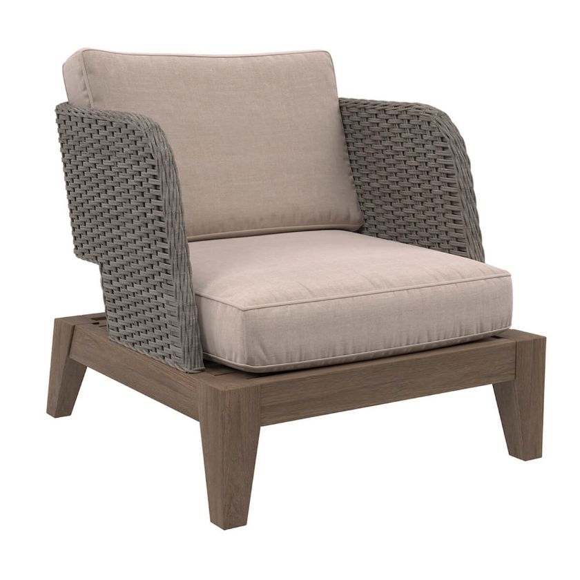 Picture of Valence Ash Gray Teak Wood Outdoor Single Seater Sofa