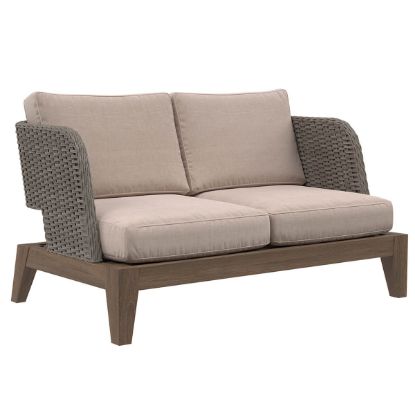 Picture of Valence Ash Gray Teak Wood Outdoor 2-Seater Sofa