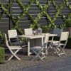 Picture of Lazio Folding Outdoor Teak Dining Table Set With Foldable Chairs
