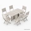 Picture of Lazio Folding Outdoor Teak Dining Table Set With Foldable Chairs