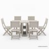 Picture of Lazio Folding Outdoor Teak Dining Table Set With Foldable Chairs