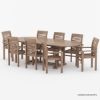 Picture of Emden Extending Teak Oval Dining Table with Armchair Set