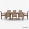 Picture of Emden Extending Teak Oval Dining Table with Armchair Set