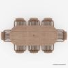Picture of Emden Extending Teak Oval Dining Table with Armchair Set