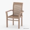 Picture of Emden Rustic Teak Wood Slatted Back Outdoor Dining Chair