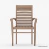 Picture of Emden Rustic Teak Wood Slatted Back Outdoor Dining Chair