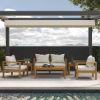 Picture of Bilston 4 Seater Outdoor Teak Sofa Set 