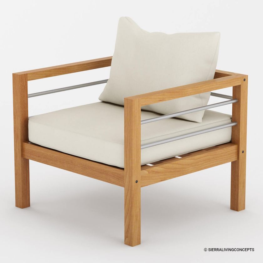 Picture of Bilston Outdoor Rustic Teak Wood Single Seat Sofa