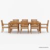 Picture of Bernburg Teak Outdoor Rectangular Dining Table with Armchair Set