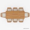 Picture of Bernburg Teak Outdoor Rectangular Dining Table with Armchair Set