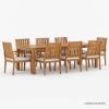 Picture of Bernburg Teak Outdoor Rectangular Dining Table with Armchair Set