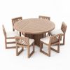 Picture of Renfrew Teak Outdoor Round Dining Table with Chair Set