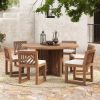 Picture of Renfrew Teak Outdoor Round Dining Table with Chair Set