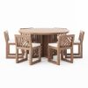 Picture of Renfrew Teak Outdoor Round Dining Table with Chair Set