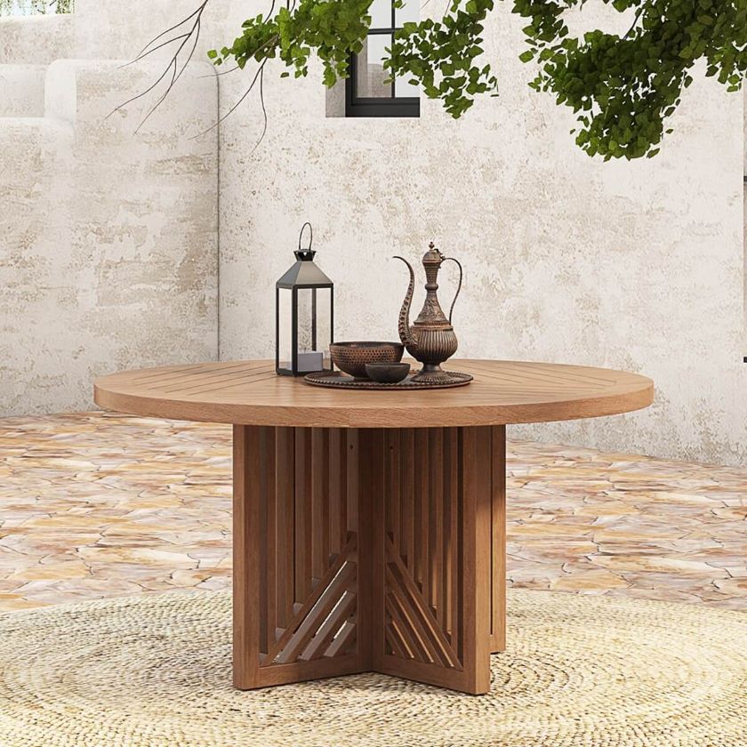 Picture of Renfrew Outdoor Solid Teak Wood Round Dining Table