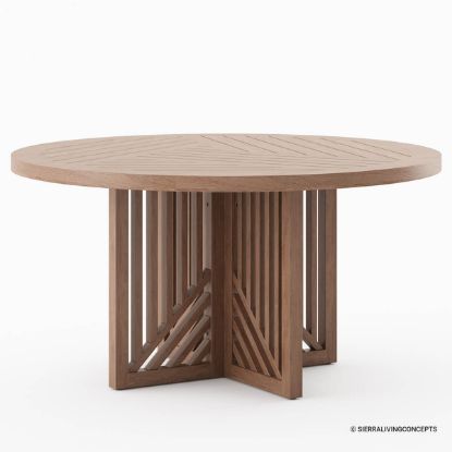Picture of Renfrew Teak Modern Outdoor Round Dining Table 