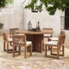 Picture of Renfrew Teak Modern Outdoor Round Dining Table 