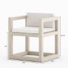 Picture of Ledbury Modern Rustic Teak Outdoor Dining Chair with Cushion
